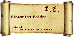 Pintarics Balázs névjegykártya