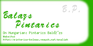 balazs pintarics business card